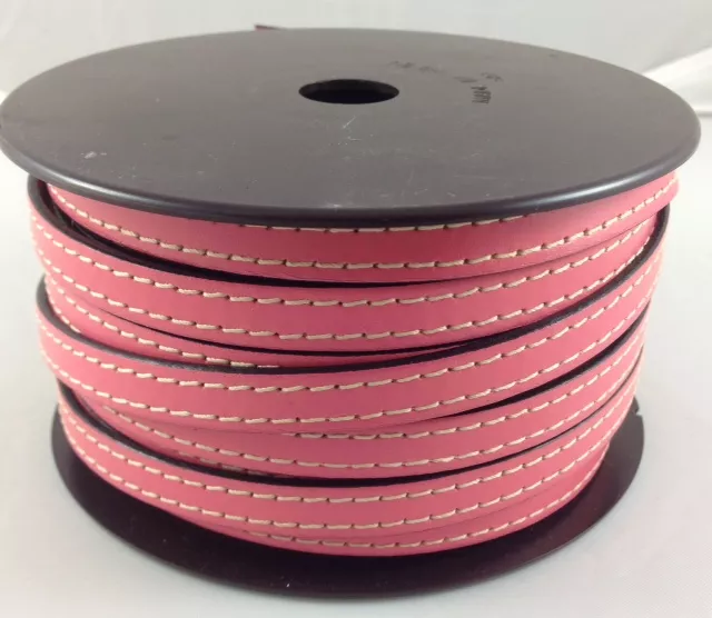 Cuir de veau cousu 10mm-nouvelles couleurs - Rose