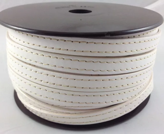 Cuir de veau cousu 10mm-nouvelles couleurs - Blanc