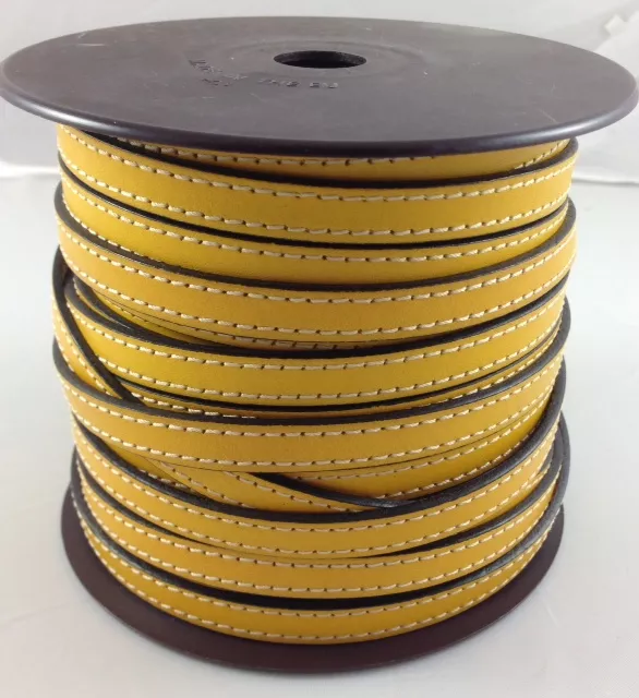Cuir de veau cousu 10mm-nouvelles couleurs - Jaune