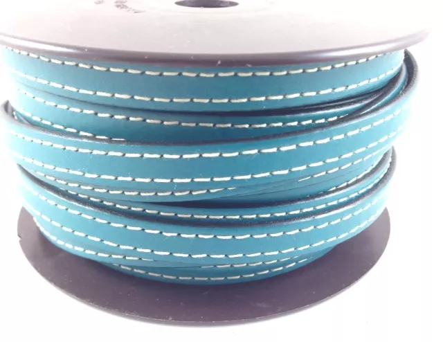 Cuir de veau cousu 10mm-nouvelles couleurs - Bleu turquoise