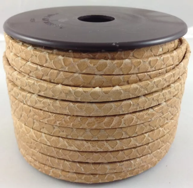 Cuir Chèvre - Motif Serpent - 5mm - Beige