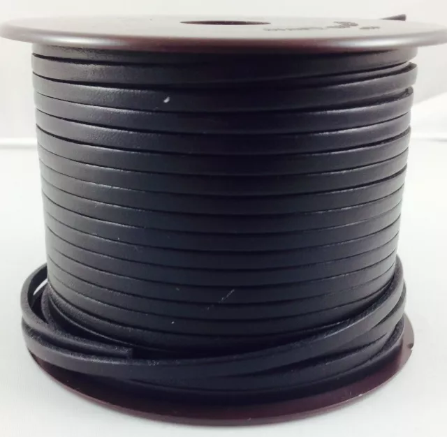 1m Cuir de veau 3mm plat-NOUVELLES COULEURS - Noir