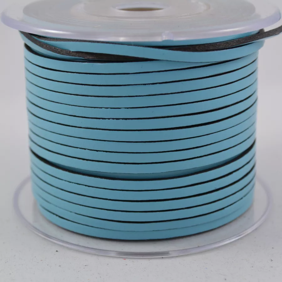 1m Cuir de veau 3mm plat-NOUVELLES COULEURS - Bleu ciel