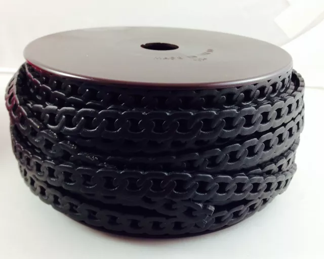 Cuir en forme de chaine gourmette 10 mm - Noir