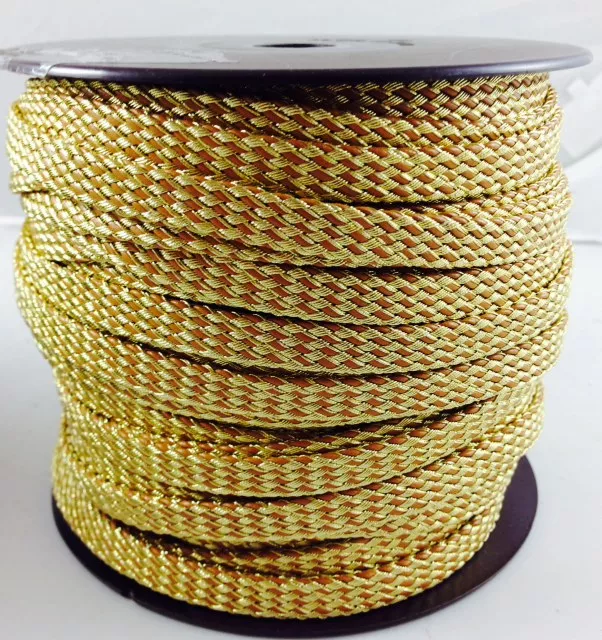 Cuir macramé satiné 10mm, haut de gamme - Or