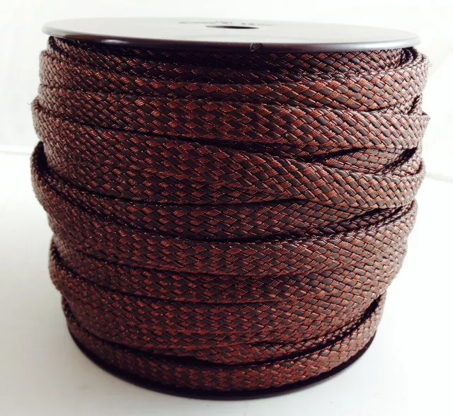 Cuir macramé satiné 10mm, haut de gamme - Bronze