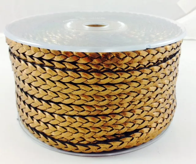 Cuir tressé 6mm-ITALIEN - Bronze