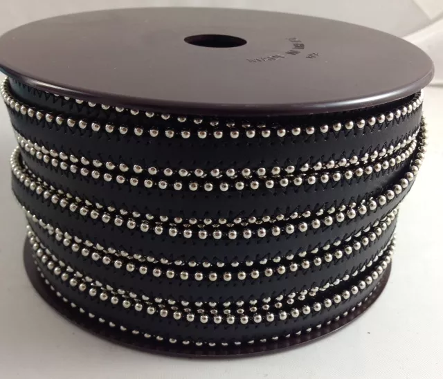 Cuir satiné ou non avec chaîne boule 10 mm-NOUVELLES COULEURS - Noir