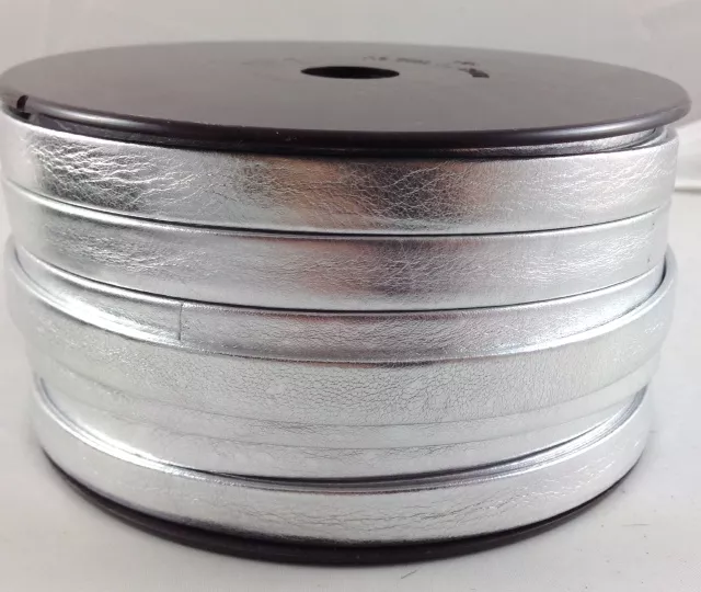 Cuir de chèvre métalisé 10mm - Argent