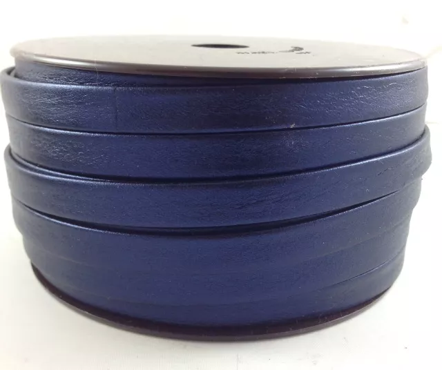 Cuir de chèvre métalisé 10mm - Bleu