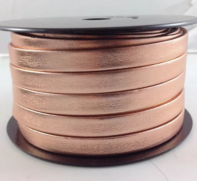 Cuir de chèvre métalisé 10mm - Orange