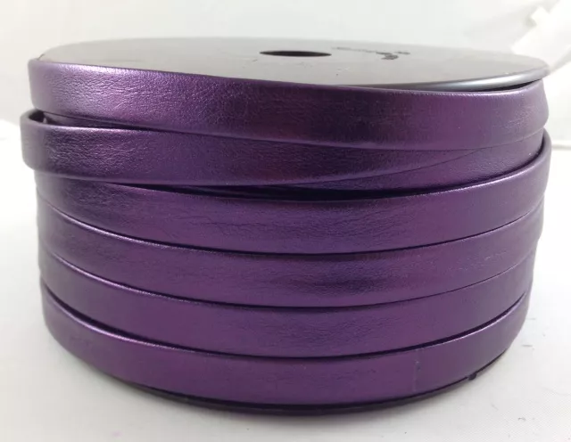 Cuir de chèvre métalisé 10mm - Violet
