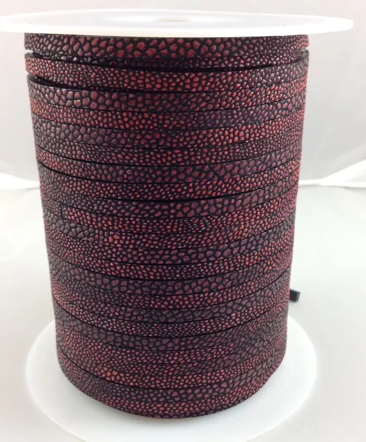 Cuir (Style Galuchat) poisson Raie en 5mm - Rouge