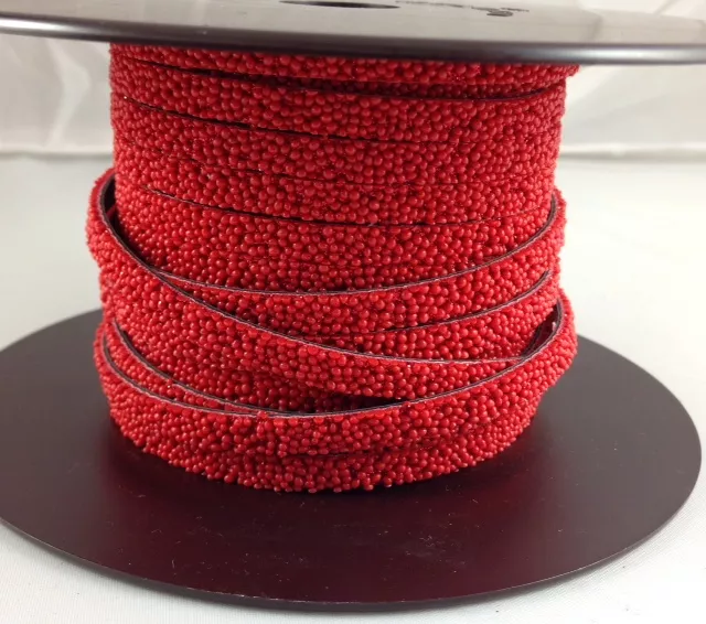 lanière caviar 5mm - Rouge