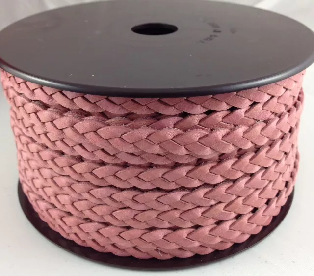 Cuir tressé 6mm-ITALIEN - Rose