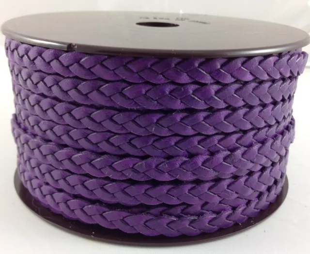 Cuir tressé 6mm-ITALIEN - Violet