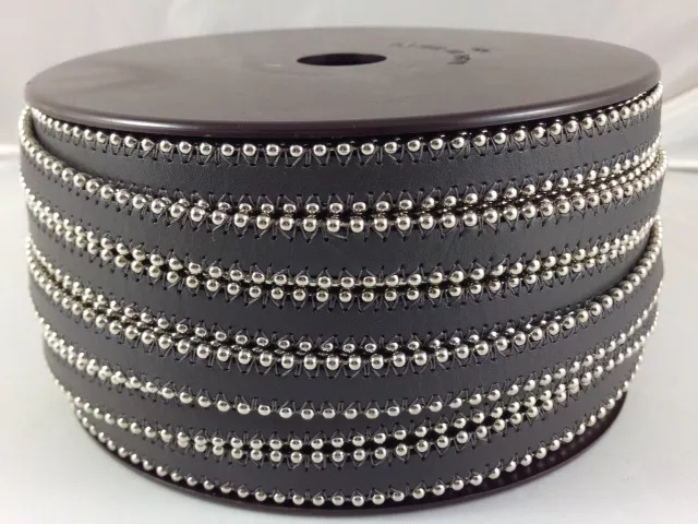 Cuir satiné ou non avec chaîne boule 10 mm-NOUVELLES COULEURS - Gris foncé