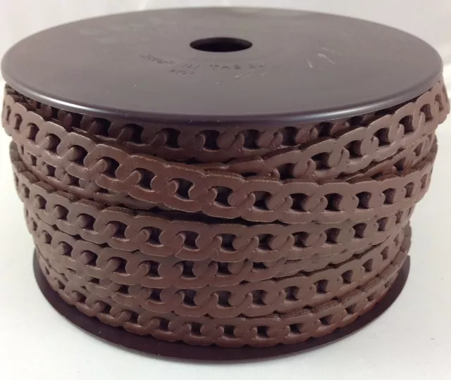 Cuir en forme de chaine gourmette 10 mm - Marron