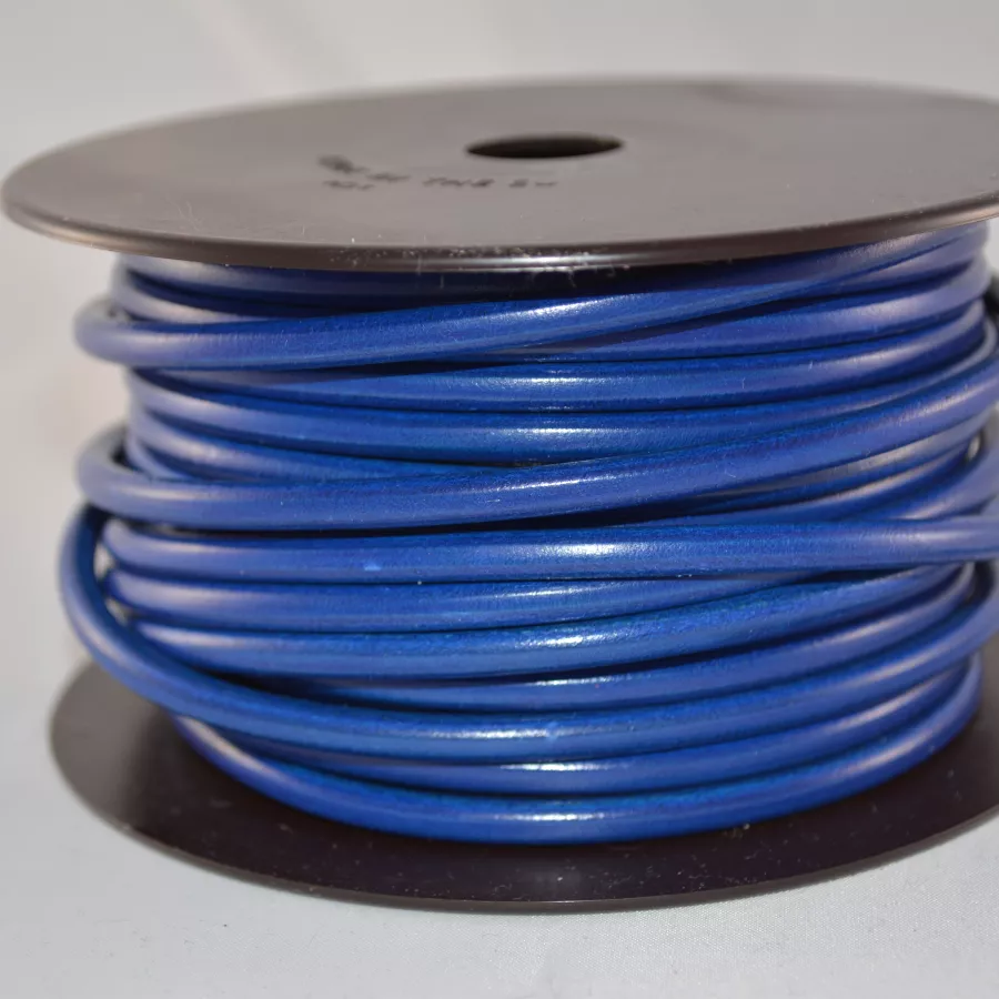 Cuir rond 5mm - Bleu