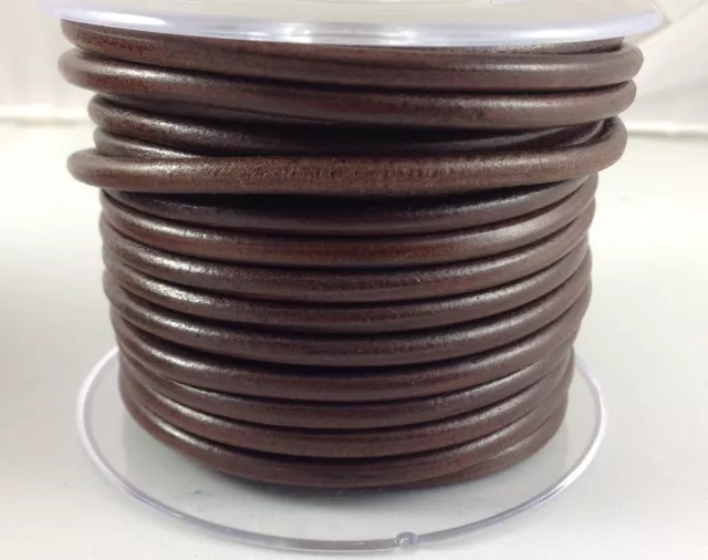 Cuir rond 4mm - Marron