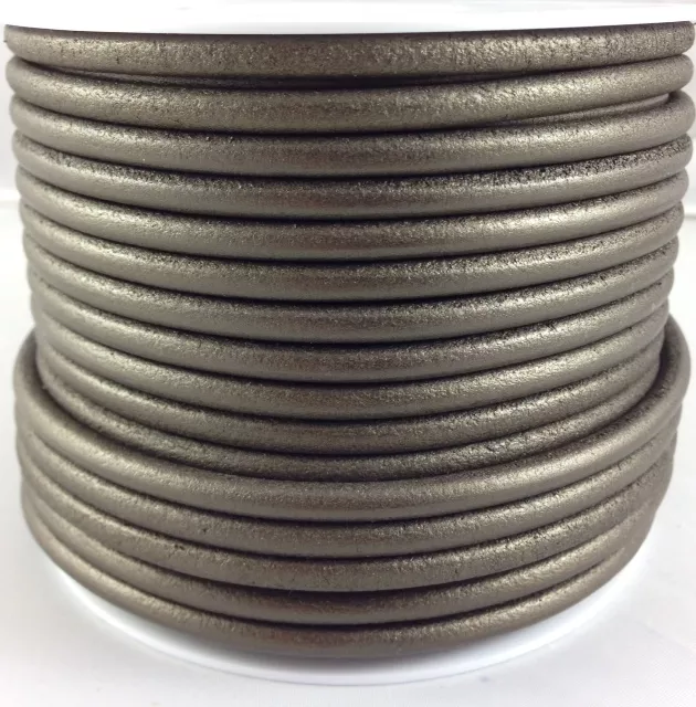 Cuir rond 5mm métalisé - Bronze