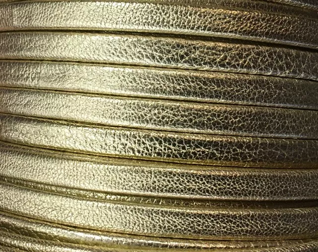 Cuir de chèvre agneau metalisé doublé 5mm - Or