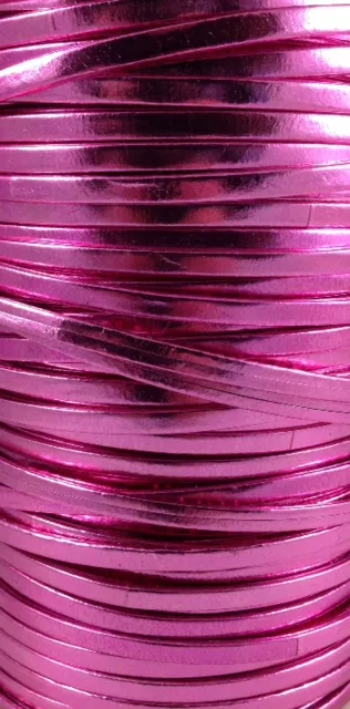 Cuir de chèvre agneau metalisé doublé 5mm - Rose