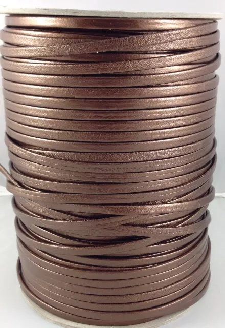 Cuir de chèvre agneau metalisé doublé 5mm - Marron clair