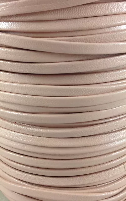 Cuir de chèvre couleurs pastels 5mm doublé - Rose poudré