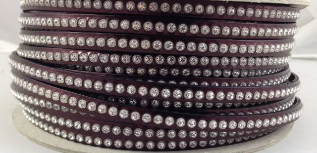 Cuir metalisé aves swarovski - Violet