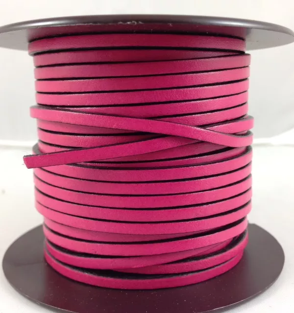 1m Cuir de veau 3mm plat-NOUVELLES COULEURS - Fuchsia