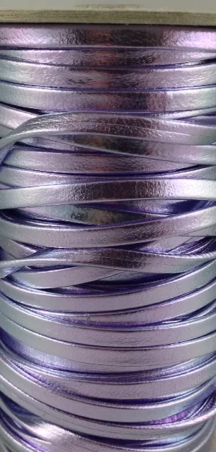 Cuir de chèvre agneau metalisé doublé 5mm - Lilas