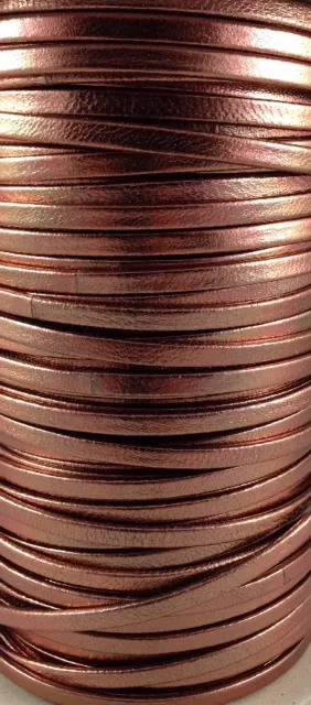 Cuir de chèvre agneau metalisé doublé 5mm - Cuivre métallisé