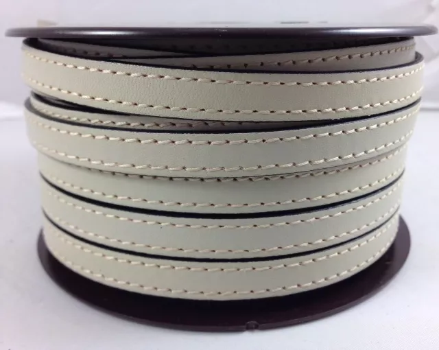 Cuir de veau cousu 10mm-nouvelles couleurs - Beige