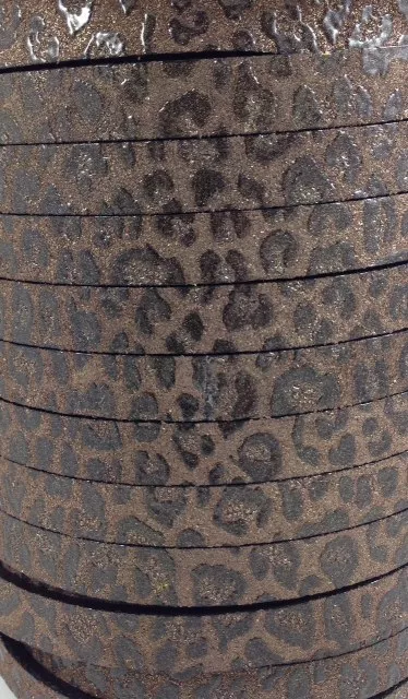 Cuir 10mm impression guépard - Marron