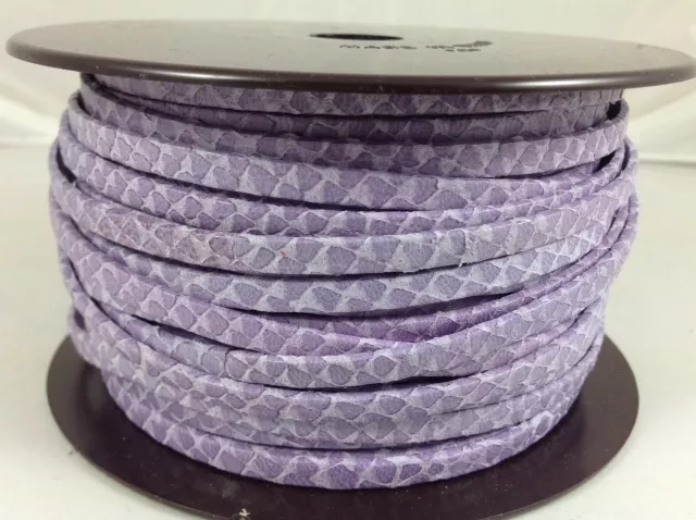 Cuir Chèvre - Motif Serpent - 5mm - Lilas