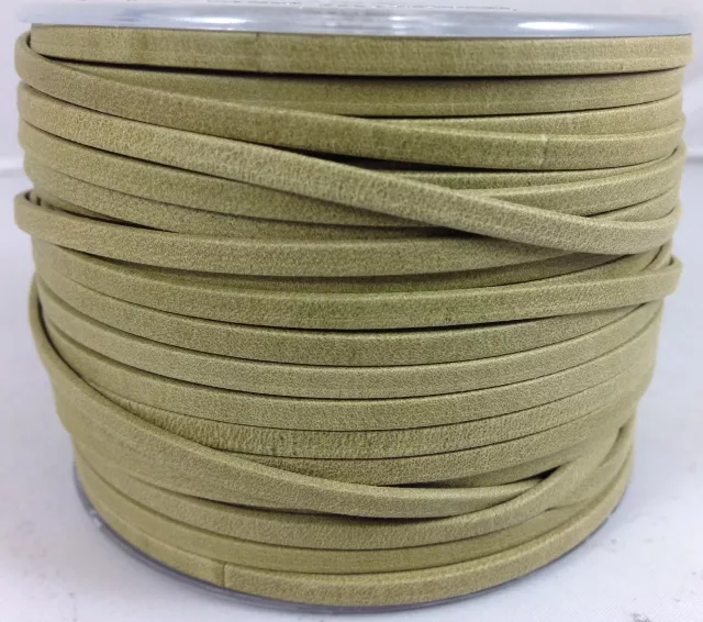 Cuir de chèvre 3mm doublé-NOUVELLES COULEURS - Kaki