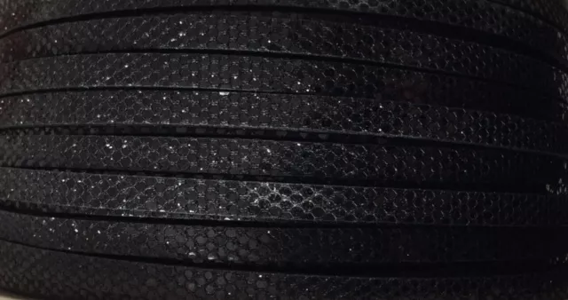 Lanière DISCO  glitter 5mm - Noir