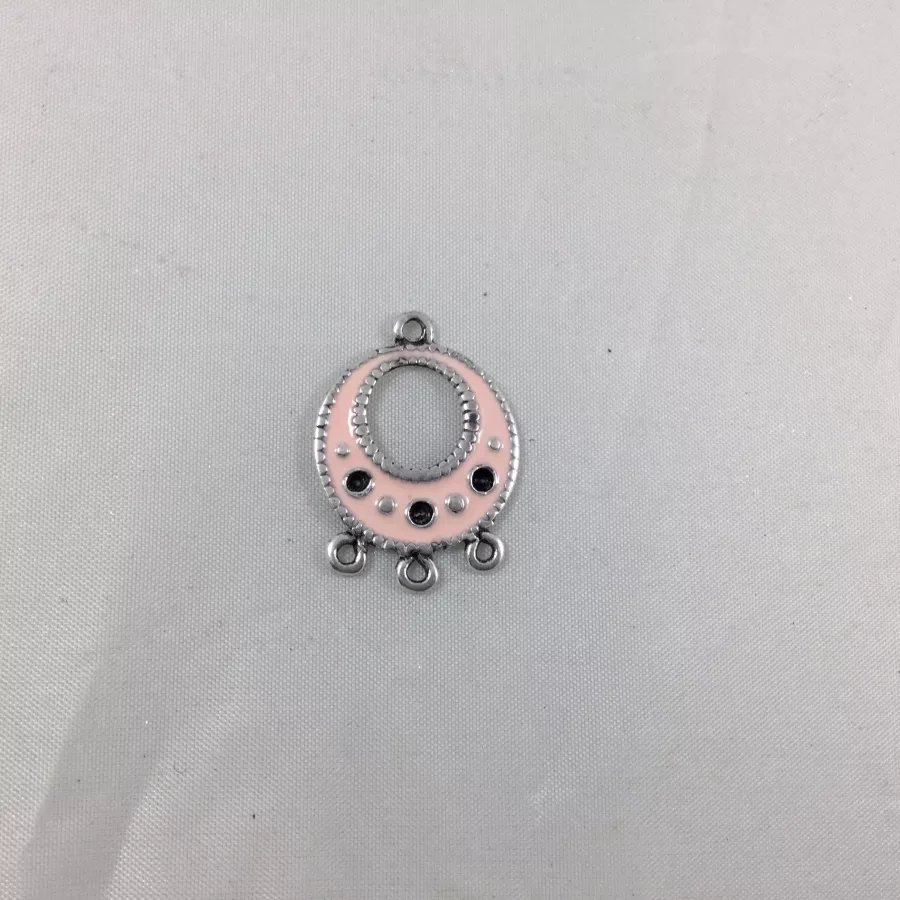 4 Pendants pour créer des boucles d'oreilles, émaillé Europe - Rose poudré