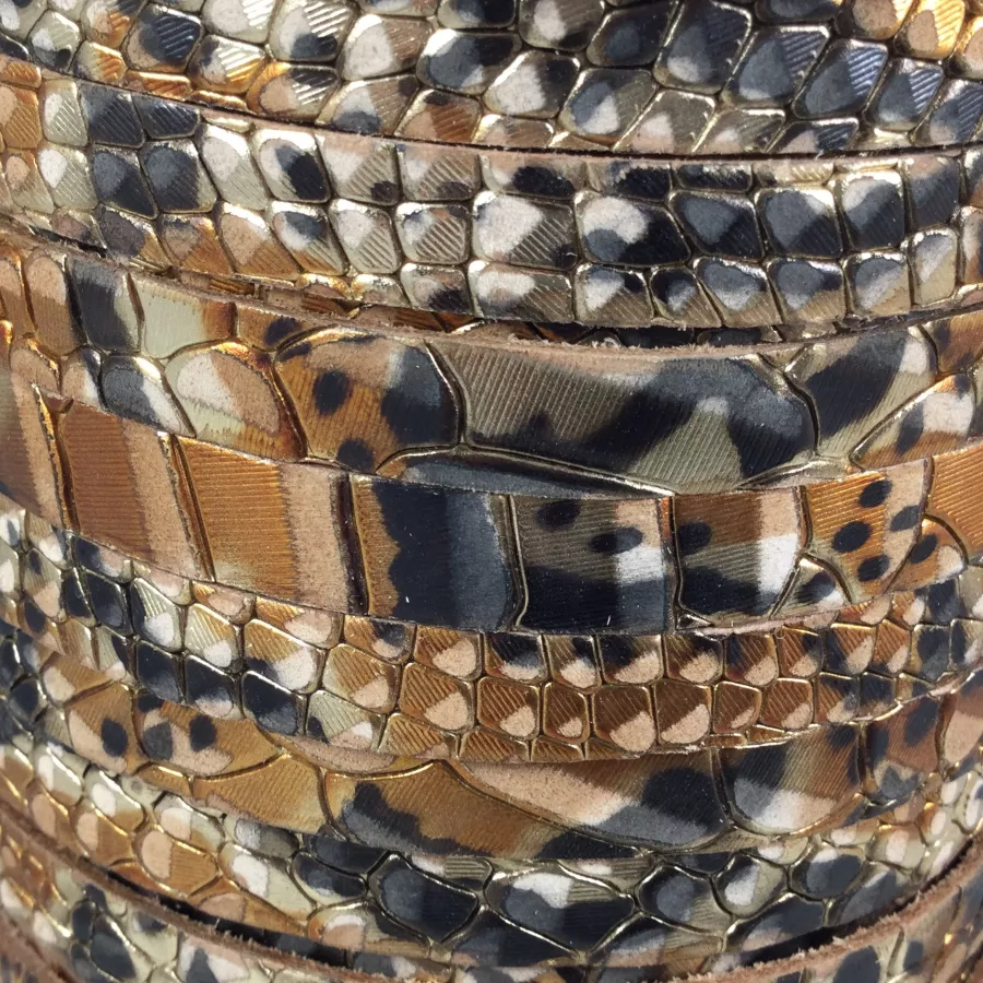 Cuir de veau 10mm avec motif - Mordoré