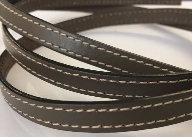 Cuir de veau cousu 10mm-nouvelles couleurs - Taupe