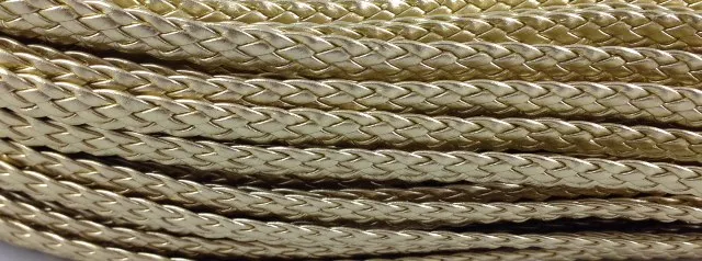 Tressé double face plat 10mm metalisés - Or