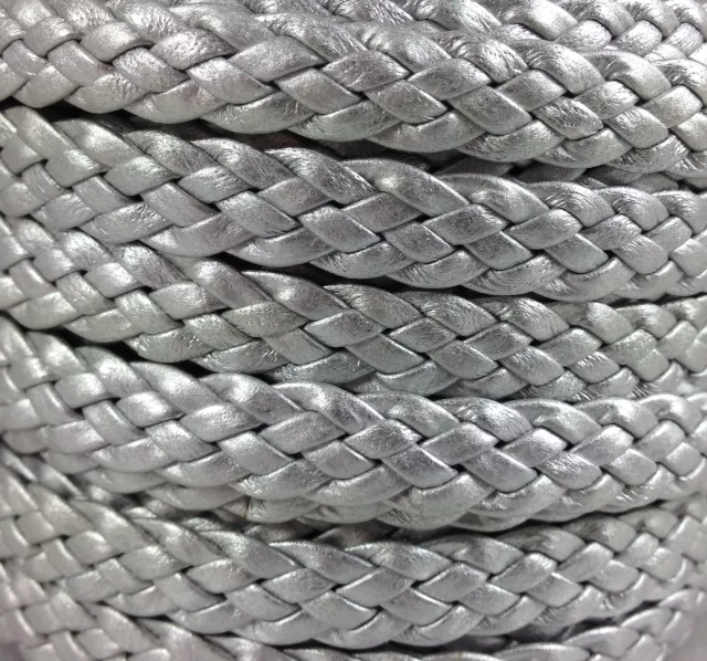 Tressé double face plat 10mm metalisés - Argent