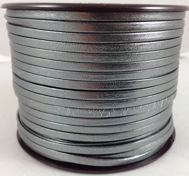 Cuir de chèvre 3mm doublé-NOUVELLES COULEURS - Argent antique