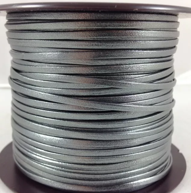 Cuir chevre 2mm doublé-20 nouvelles couleurs - Argent antique