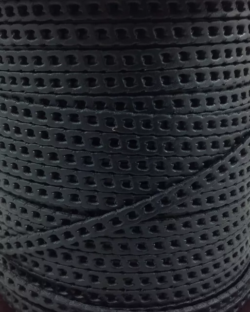 Cuir Chaine gourmette 5mm - Noir