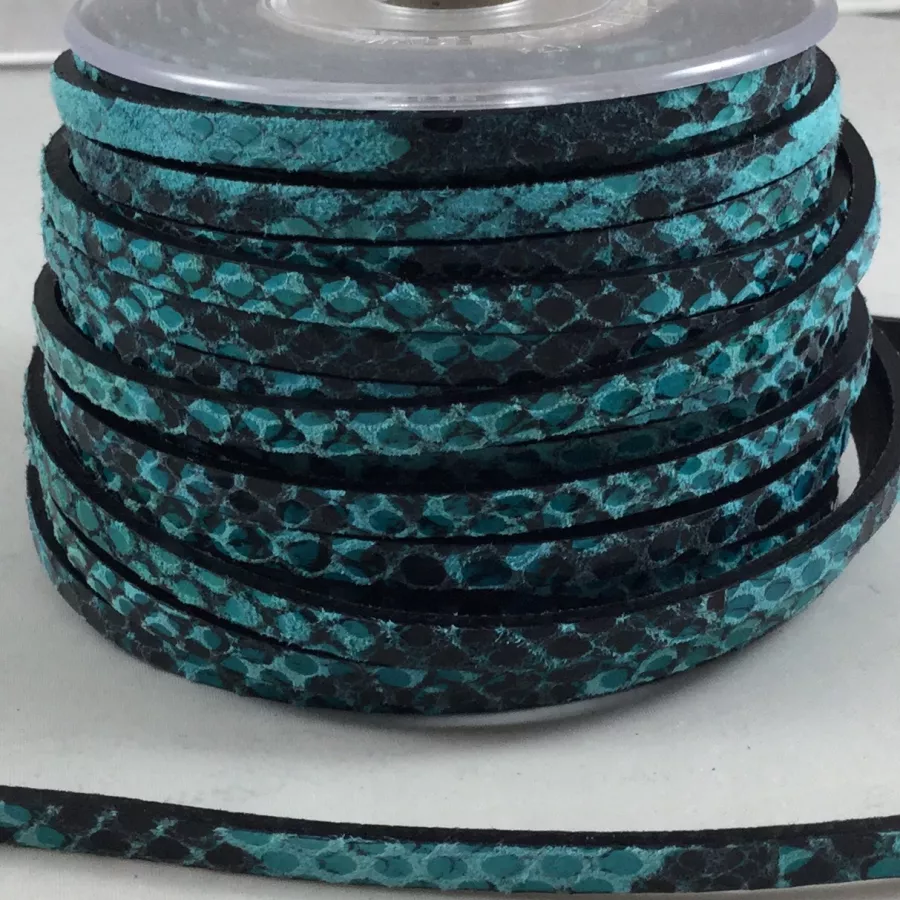 Cuir Anaconda 5mm - Bleu turquoise