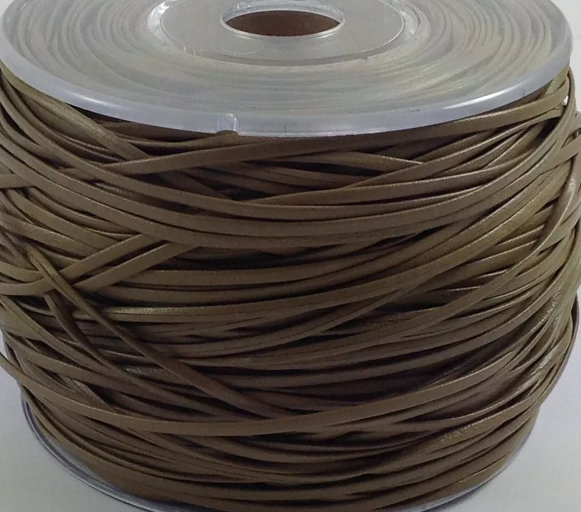 Cuir de chèvre 1,5mm doublé - Kaki