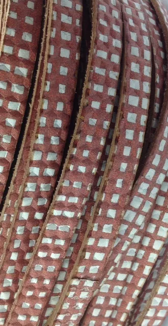 Cuir de veau 10mm avec motif - Blanc