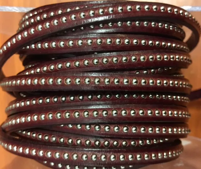 CUIR BILLES 6MM - Rouge bordeaux